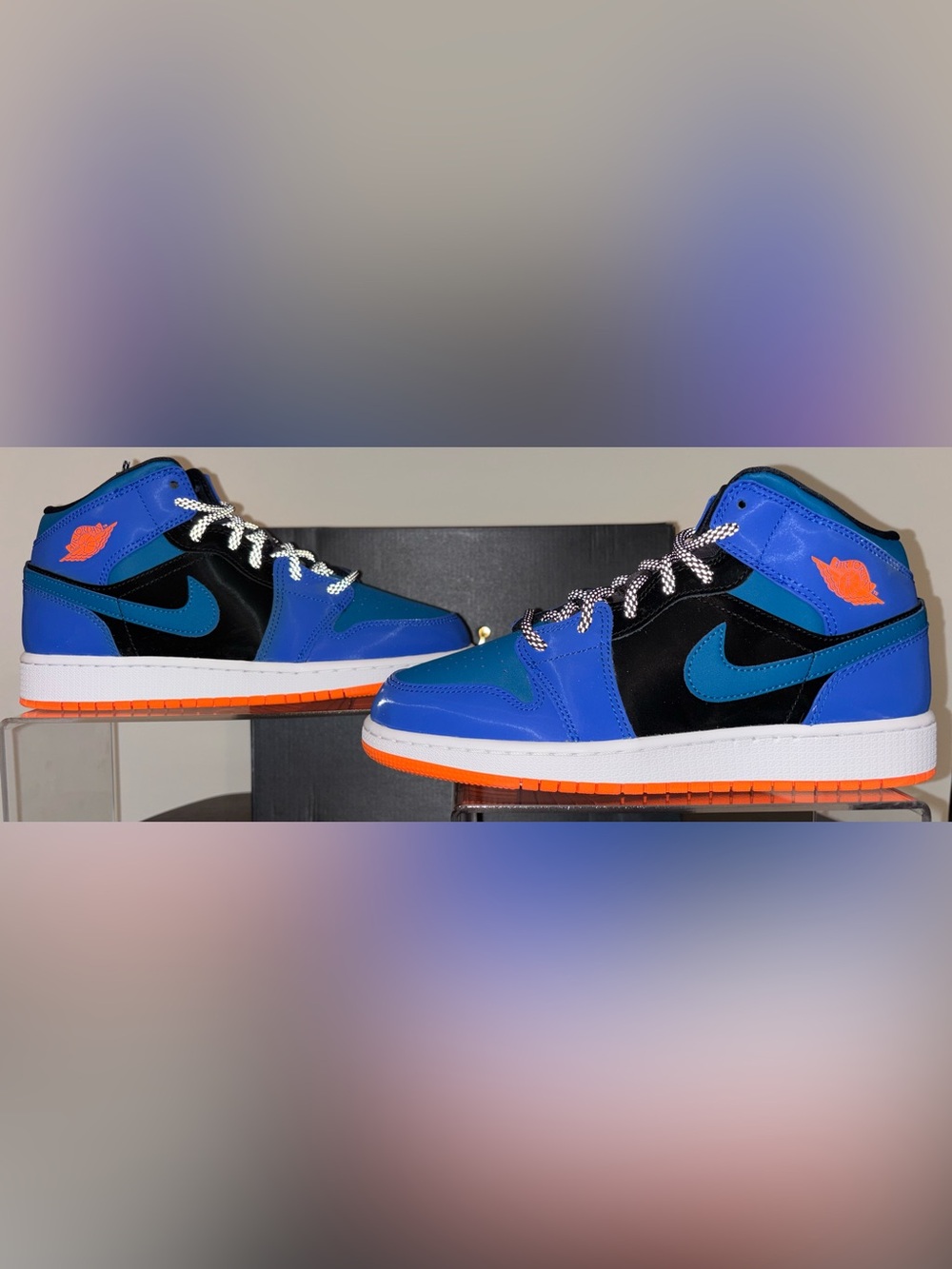 Nike Air Jordan 1 Mid Racer Blue Green Abyss Brand New With Box Grade School 7Y
